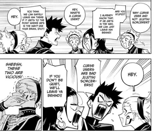 Moru pestering Yuka and Tsurugi with questions until they yell at him