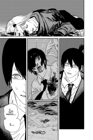 Aki has a flashback to Himenos death as he sees Power passed out on the ground.