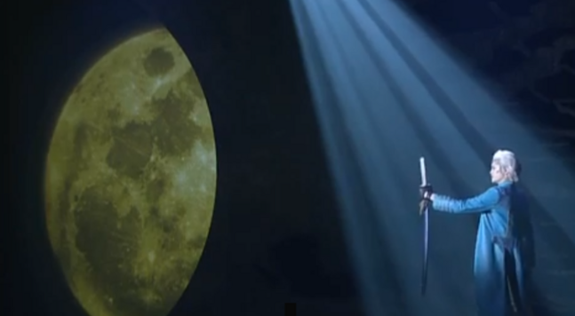 Vergil monologues under moonlight; source: sengoku basara stage play
