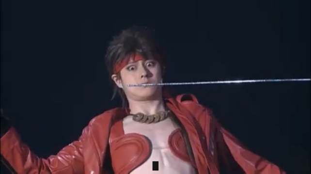Yukimura gets a sword in his face for interrupting Vergils doomer monologue